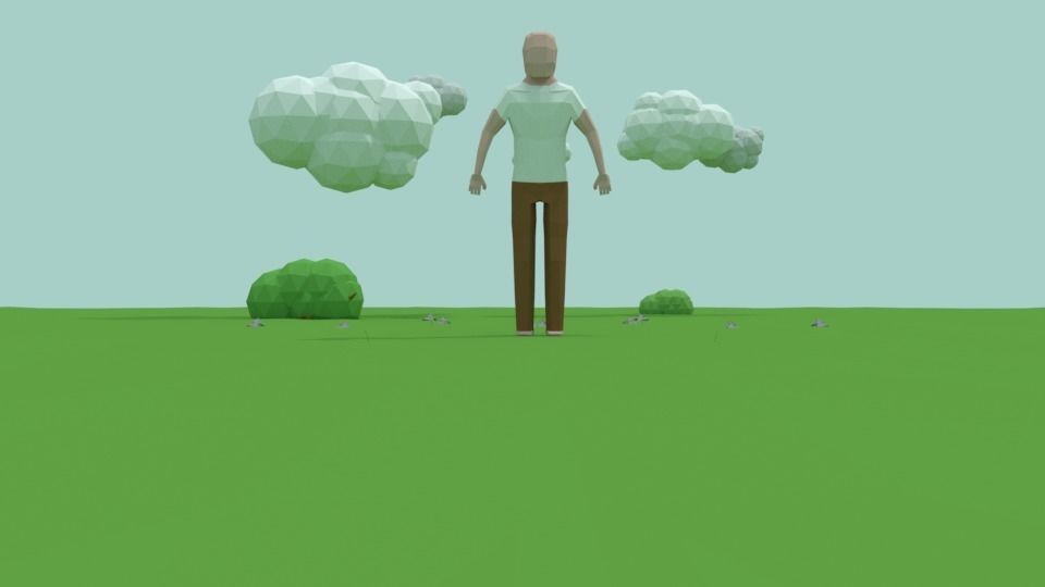 uomo low poly 1 man Low-poly 3D model_4