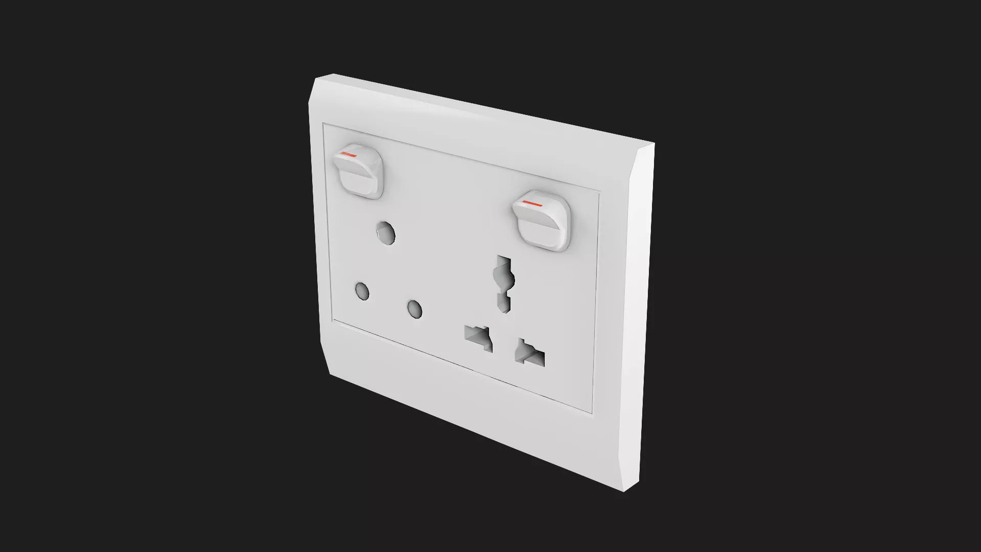 electrical outlet wall plug socket 3d model Low-poly 3D model