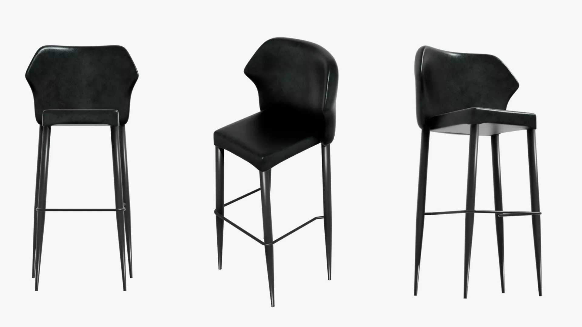 Black Bar Stool 3D model