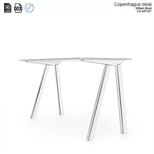 Copenhague chair and desk by Ronan Erwan Bouroullec Free 3D model_0