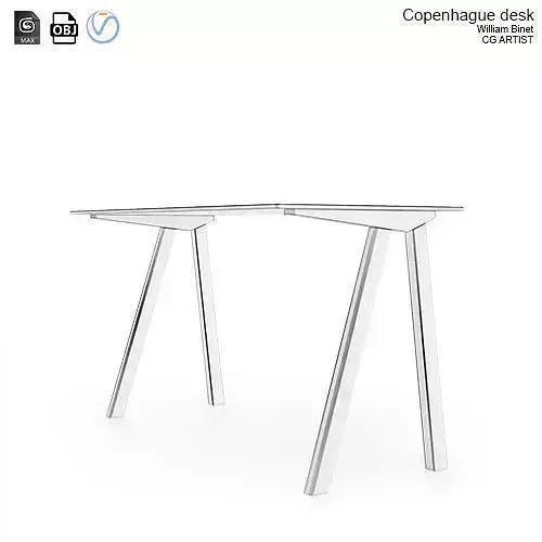 Copenhague chair and desk by Ronan Erwan Bouroullec Free 3D model