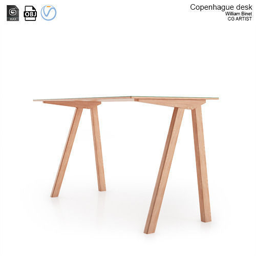 Copenhague chair and desk by Ronan Erwan Bouroullec Free 3D model_1