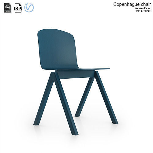 Copenhague chair and desk by Ronan Erwan Bouroullec Free 3D model_4