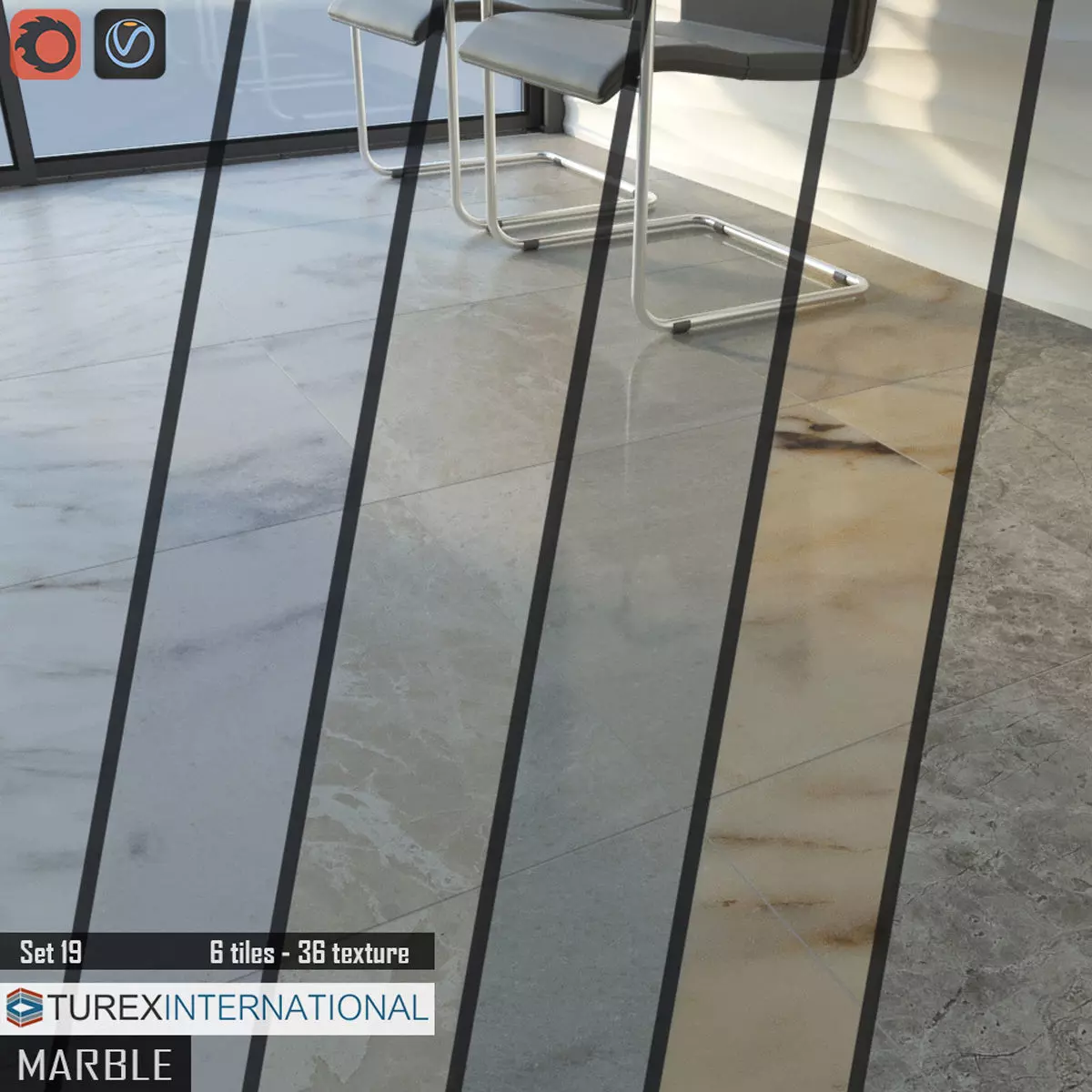 TUREX INTERNATIONAL Marble Tiles Set 3D model_0