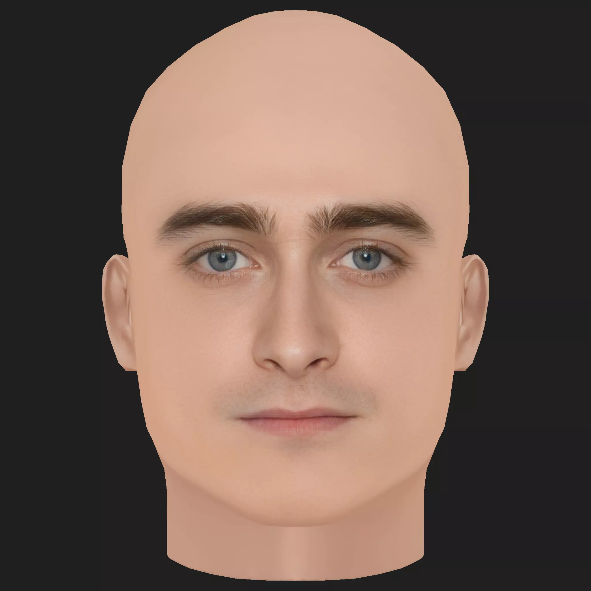 Low Poly Daniel Radcliffe Head Low-poly 3D model