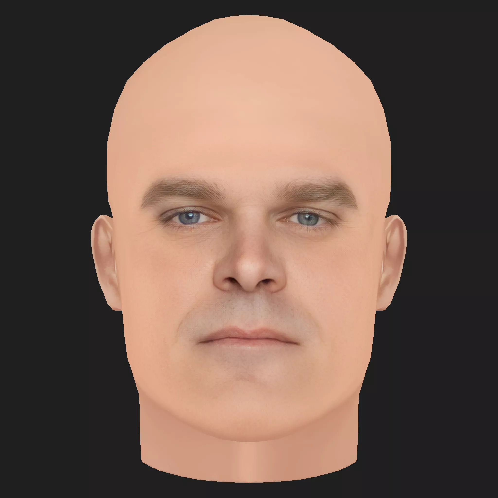 Low Poly David Harbour Head Low-poly 3D model