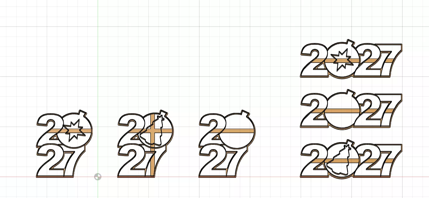 2027 New Year Cookie cutter 3D print model