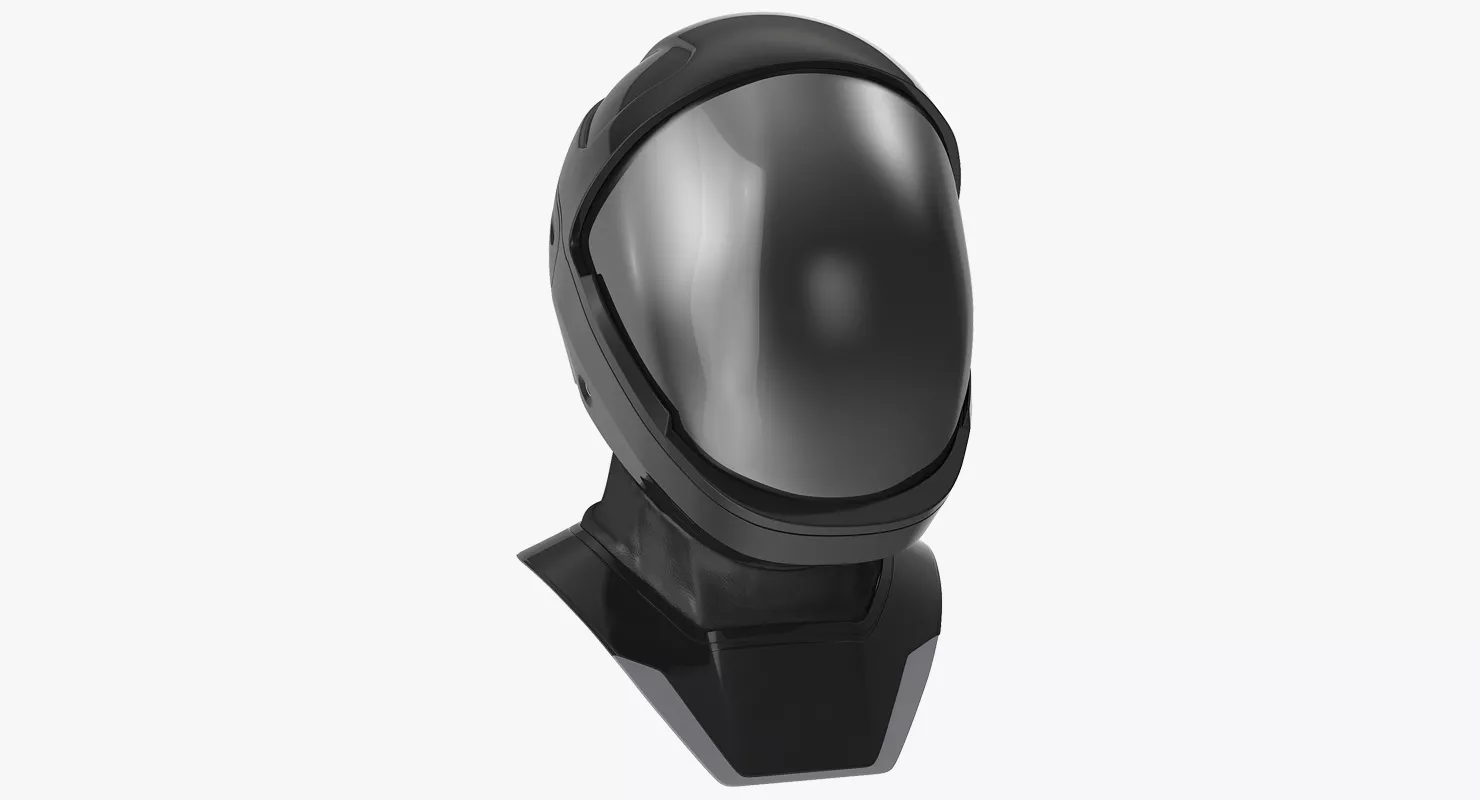 Sci Fi Space Helmet Black Free 3D model