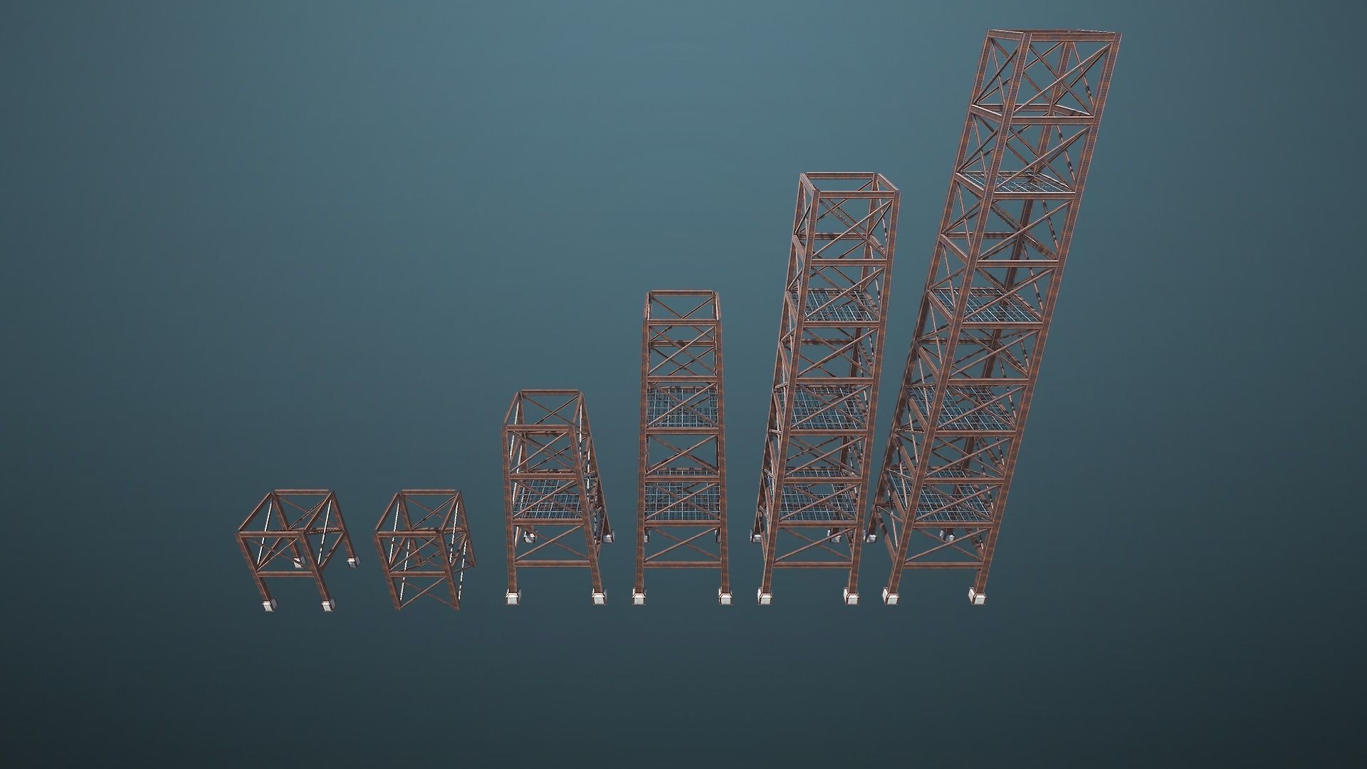 Unity PBR Modular Guard Tower Set Low-poly 3D model_16