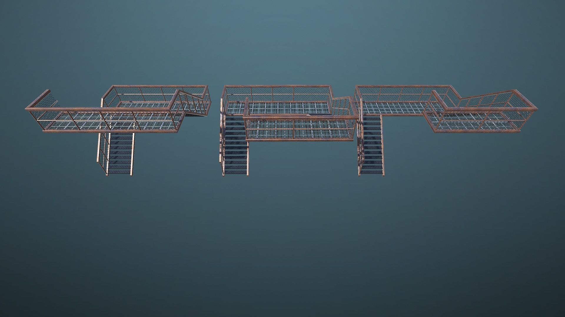 Unity PBR Modular Guard Tower Set Low-poly 3D model_15