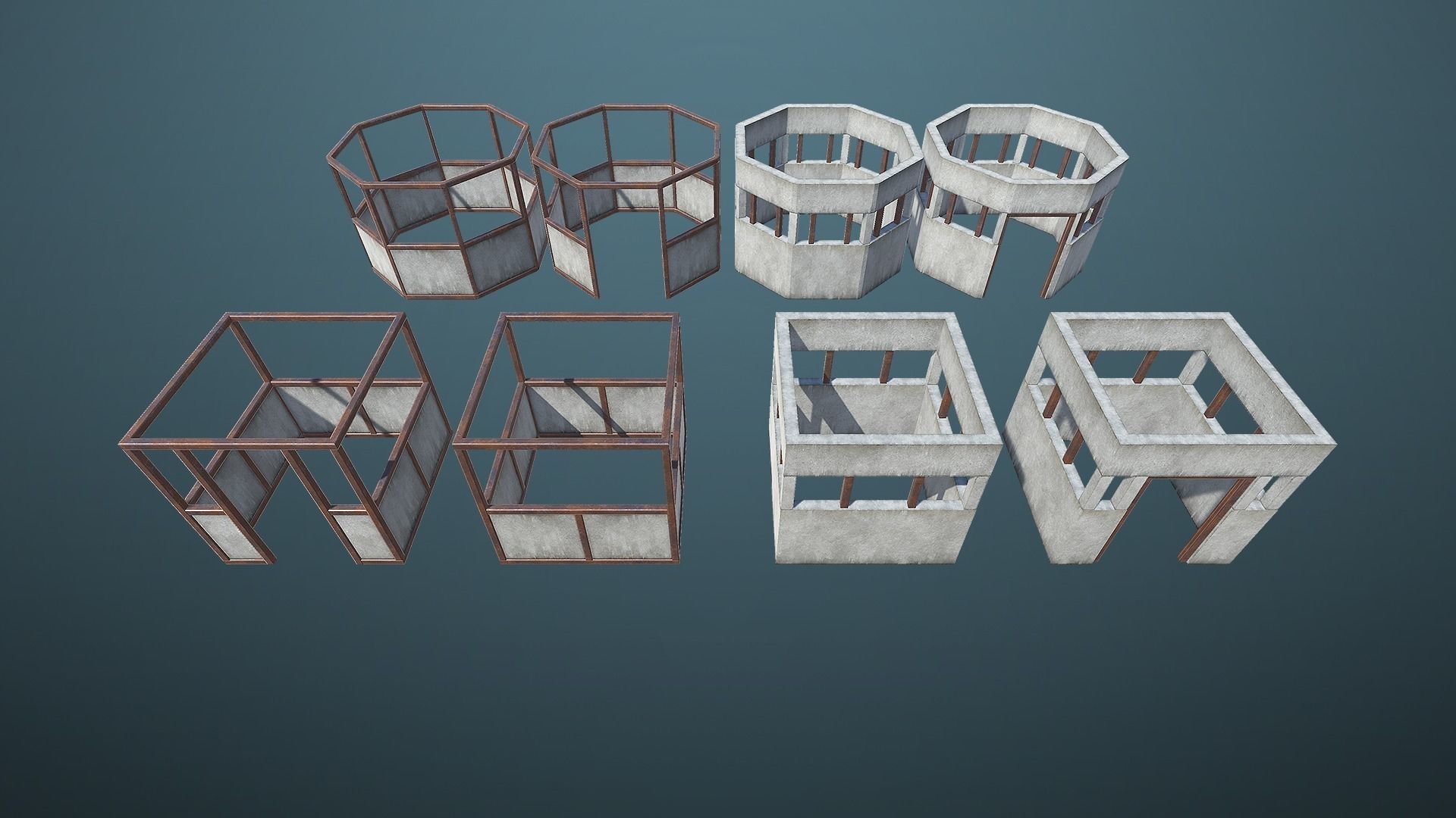 Unity PBR Modular Guard Tower Set Low-poly 3D model_11