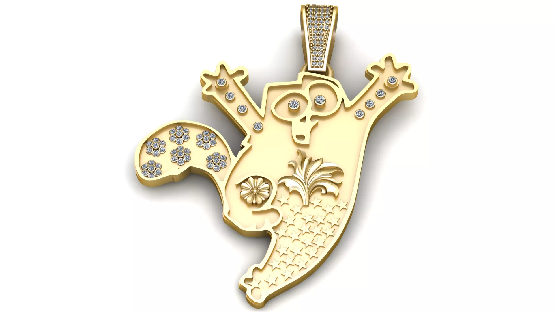 Cartoon Ghost Gold Pendant 3D print model