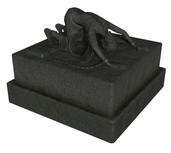 Bound Man Statue Low-poly 3D model