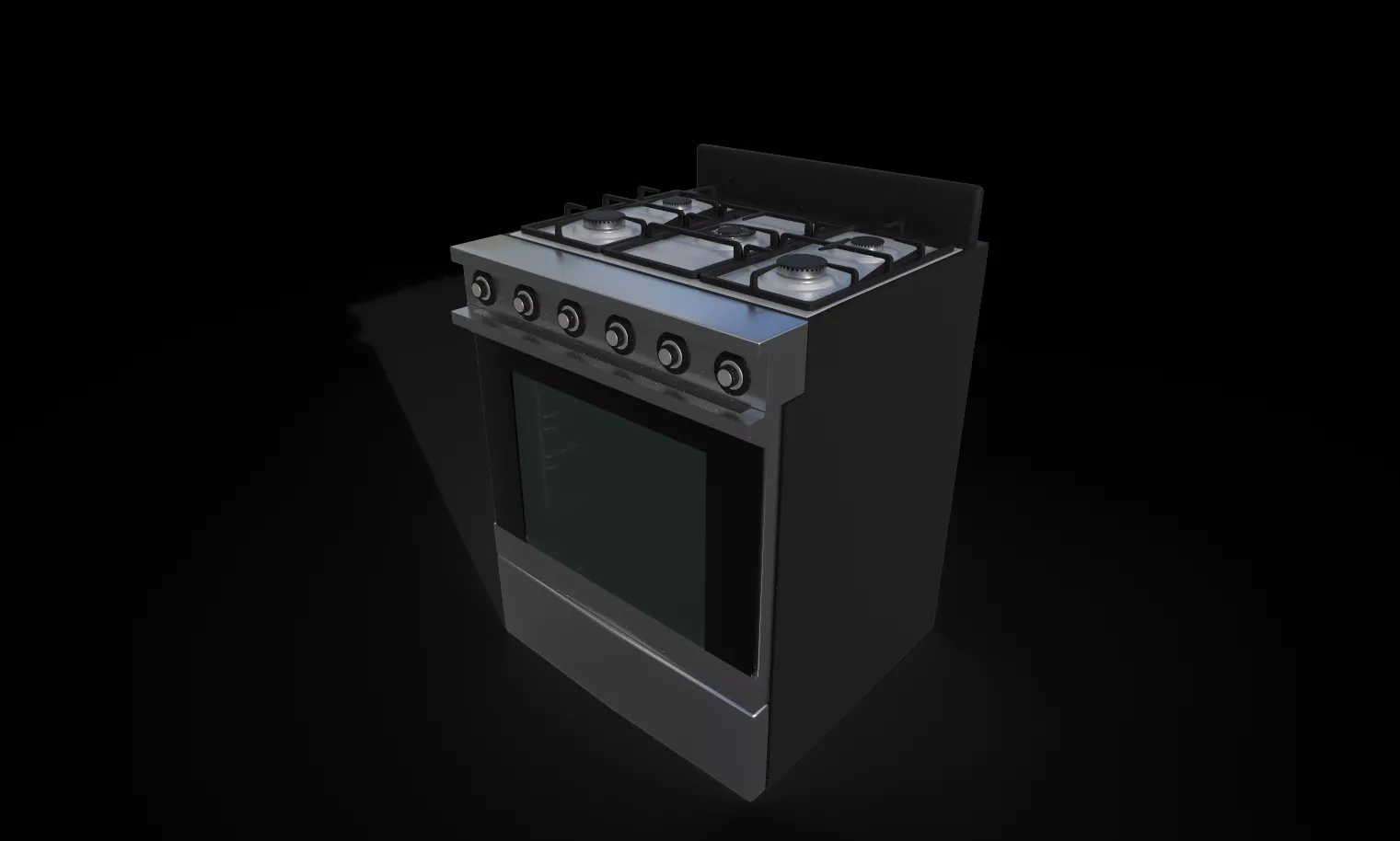 Gas Stove Low-poly 3D model