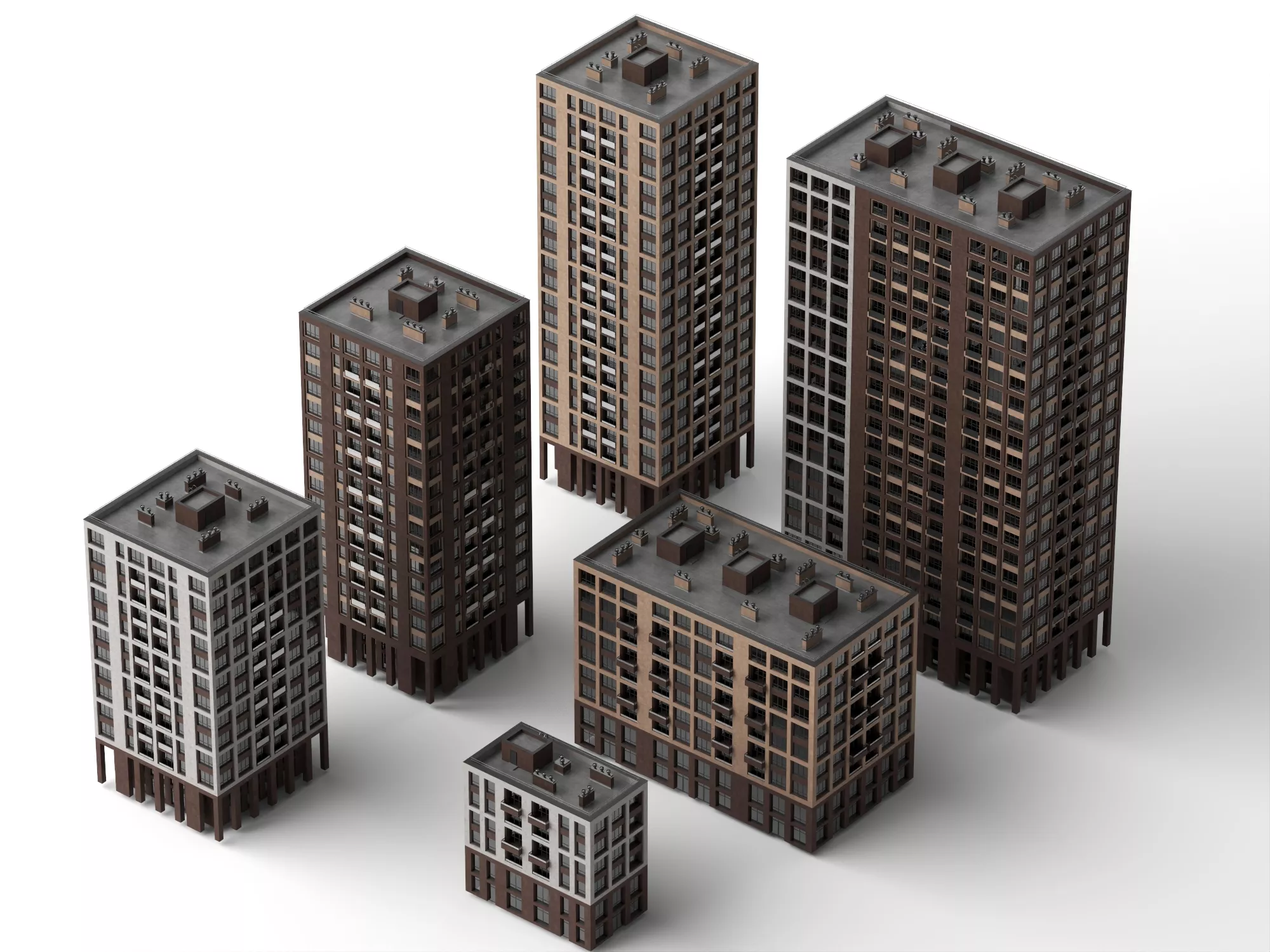 Modern High-Rise Residential 3D model