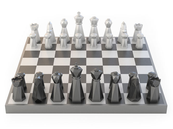 Low Poly Chess set Low-poly 3D model