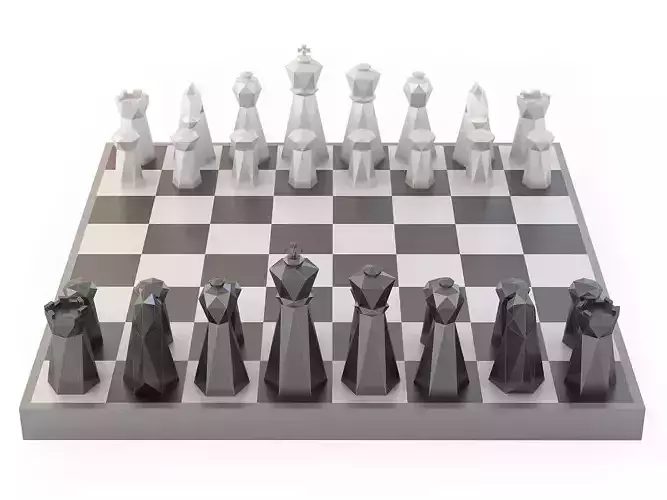 Low Poly Chess set Low-poly 3D model