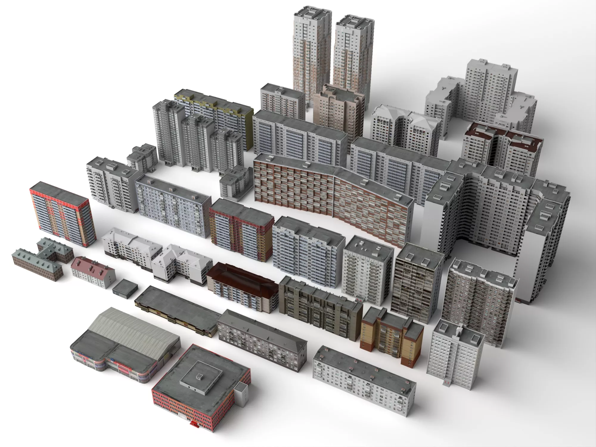 Urban Residential Buildings Mega 3D model
