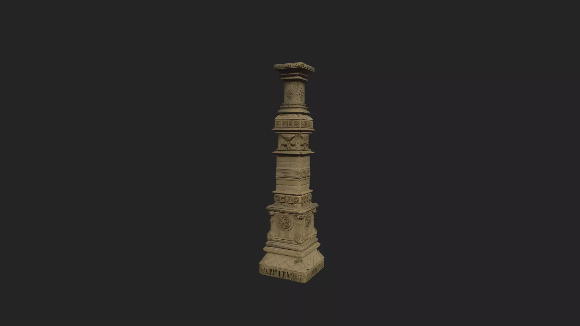 pillar 3D model 001 Low-poly 3D model