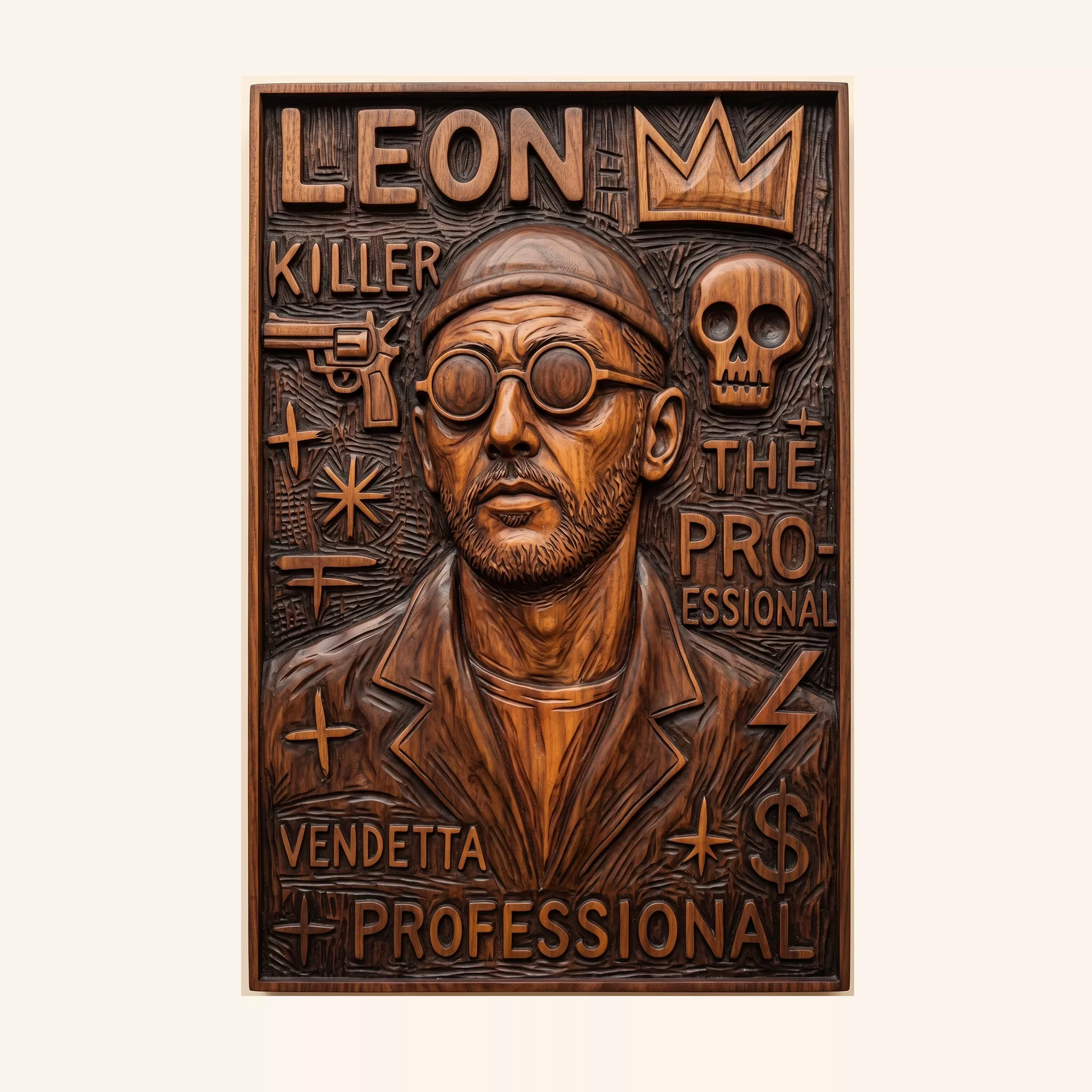 PROFESSIONAL HITMAN PORTRAIT 3D RELIEF STL 3D print model