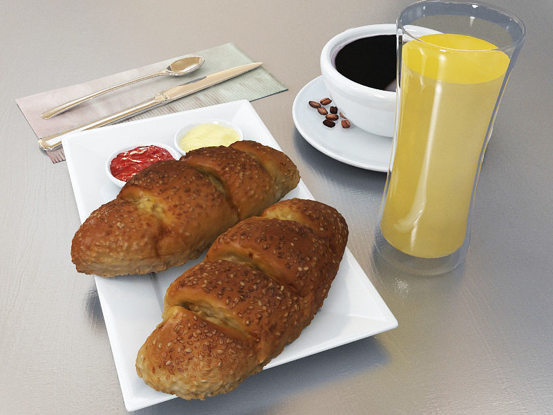 - Breakfast Set - cell Low-poly 3D model_5