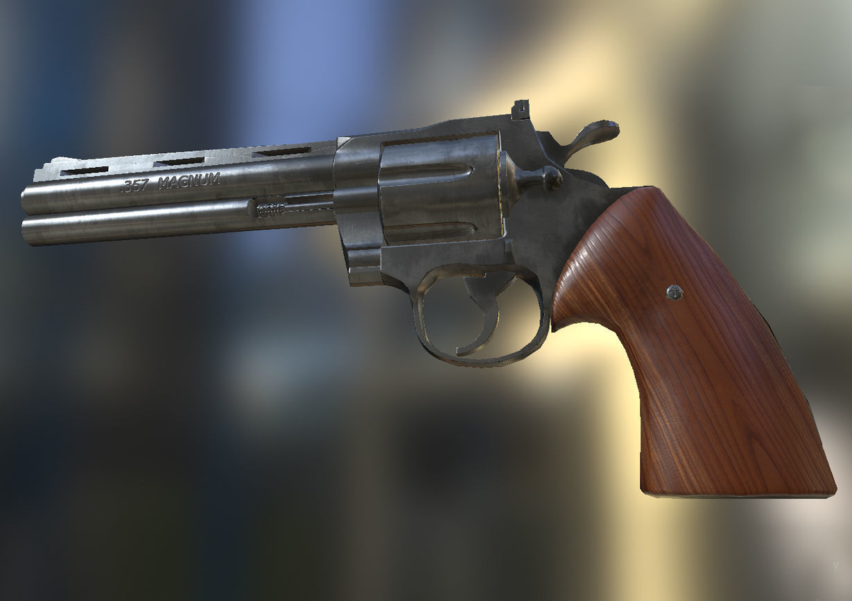 357 Magnum pistol Free low-poly 3D model_5