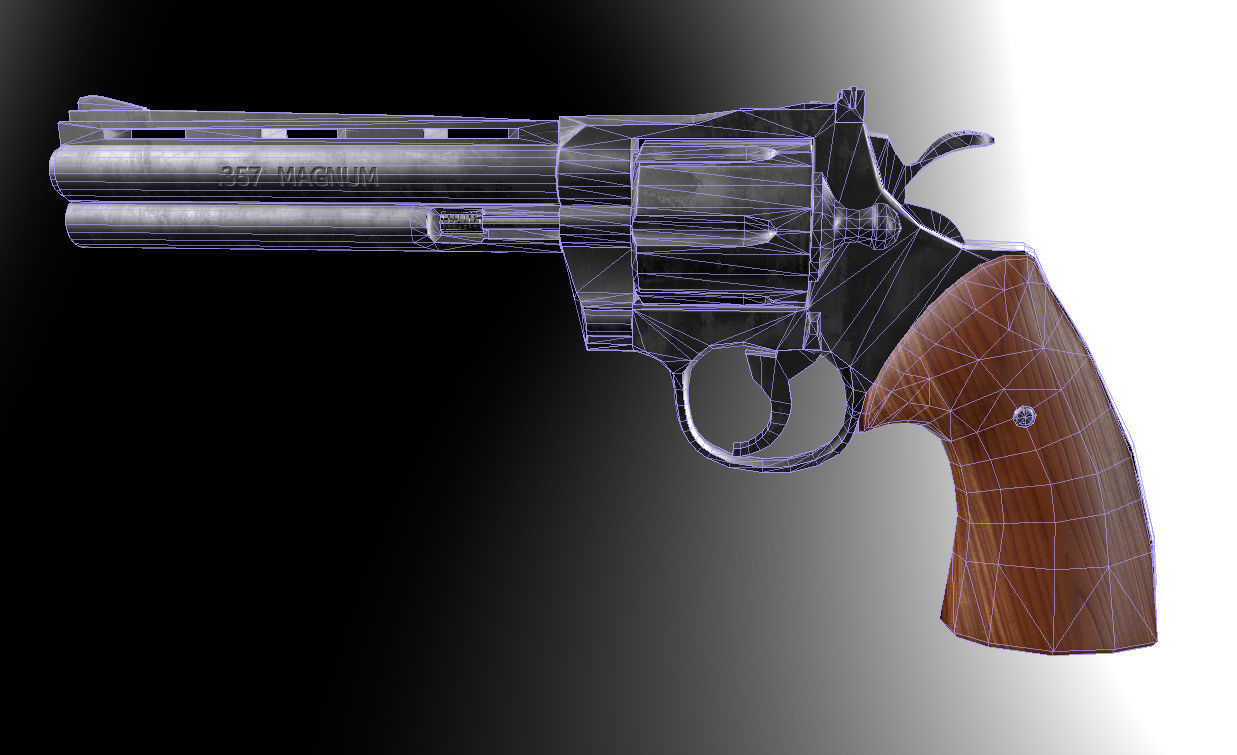 357 Magnum pistol Free low-poly 3D model_6