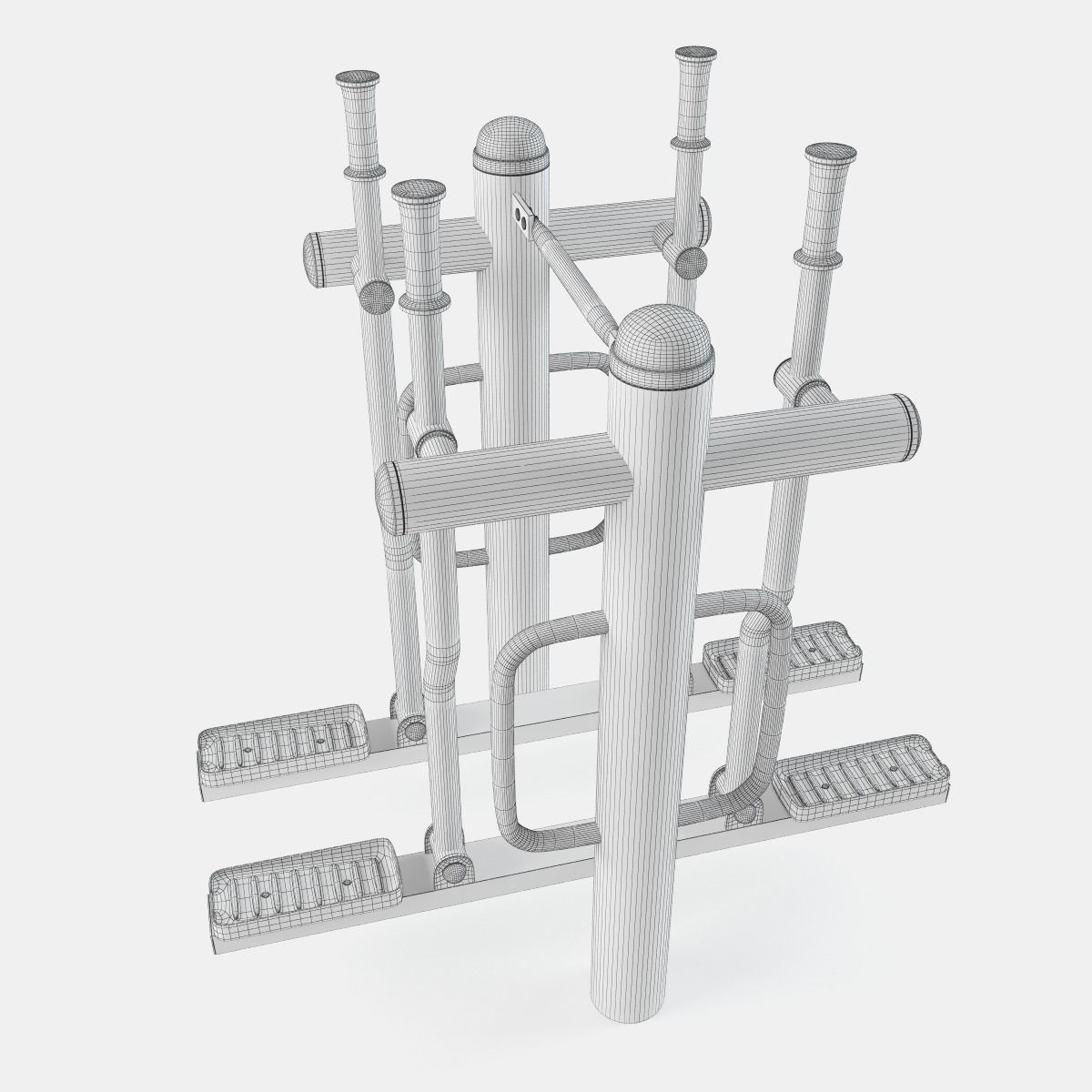 Outdoor Gym Set 001 3D model_8