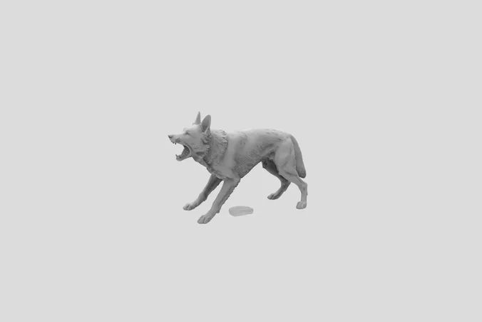 Realistic GermanShepherd Barking Dog 3D Model