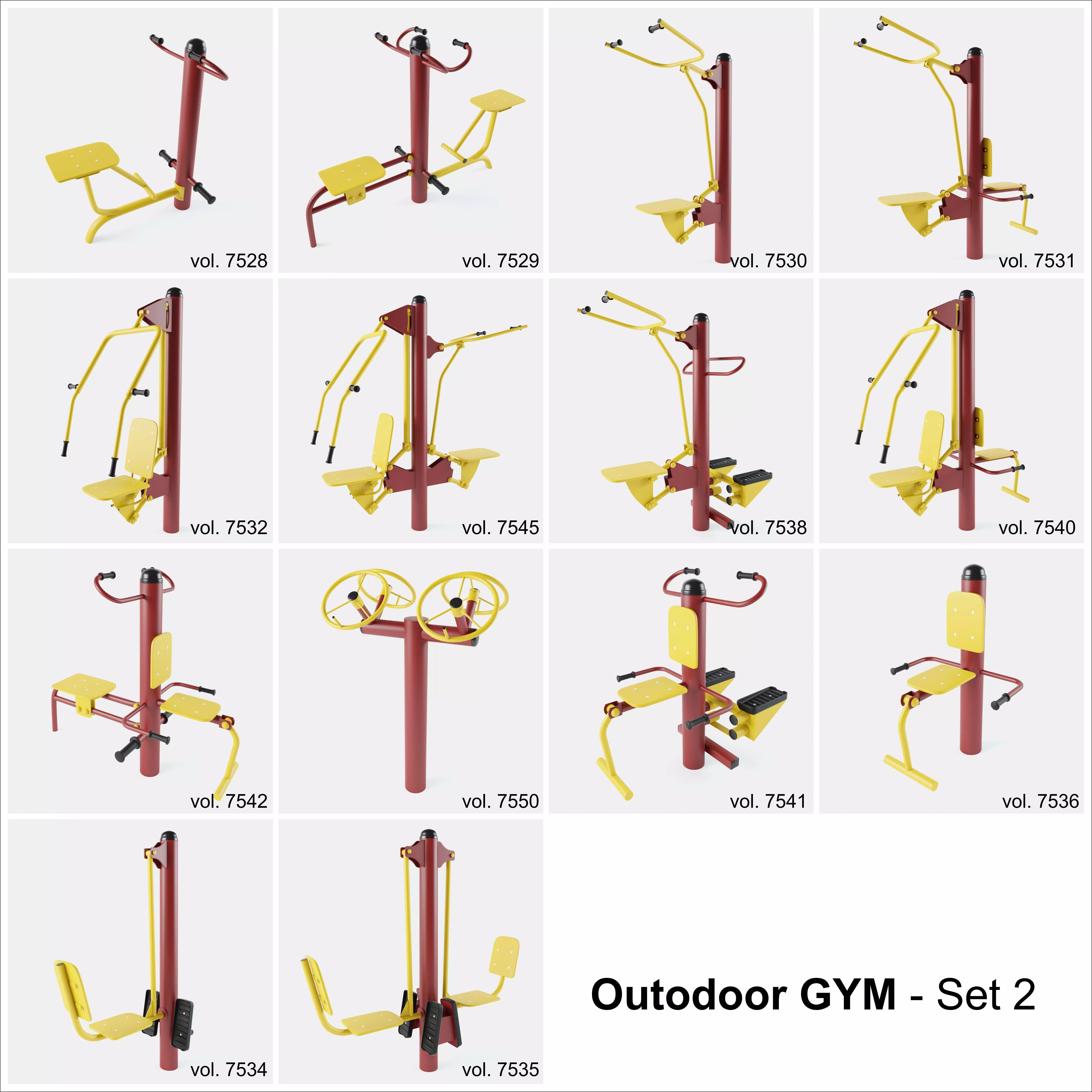 Outdoor Gym Set 002 3D model_0