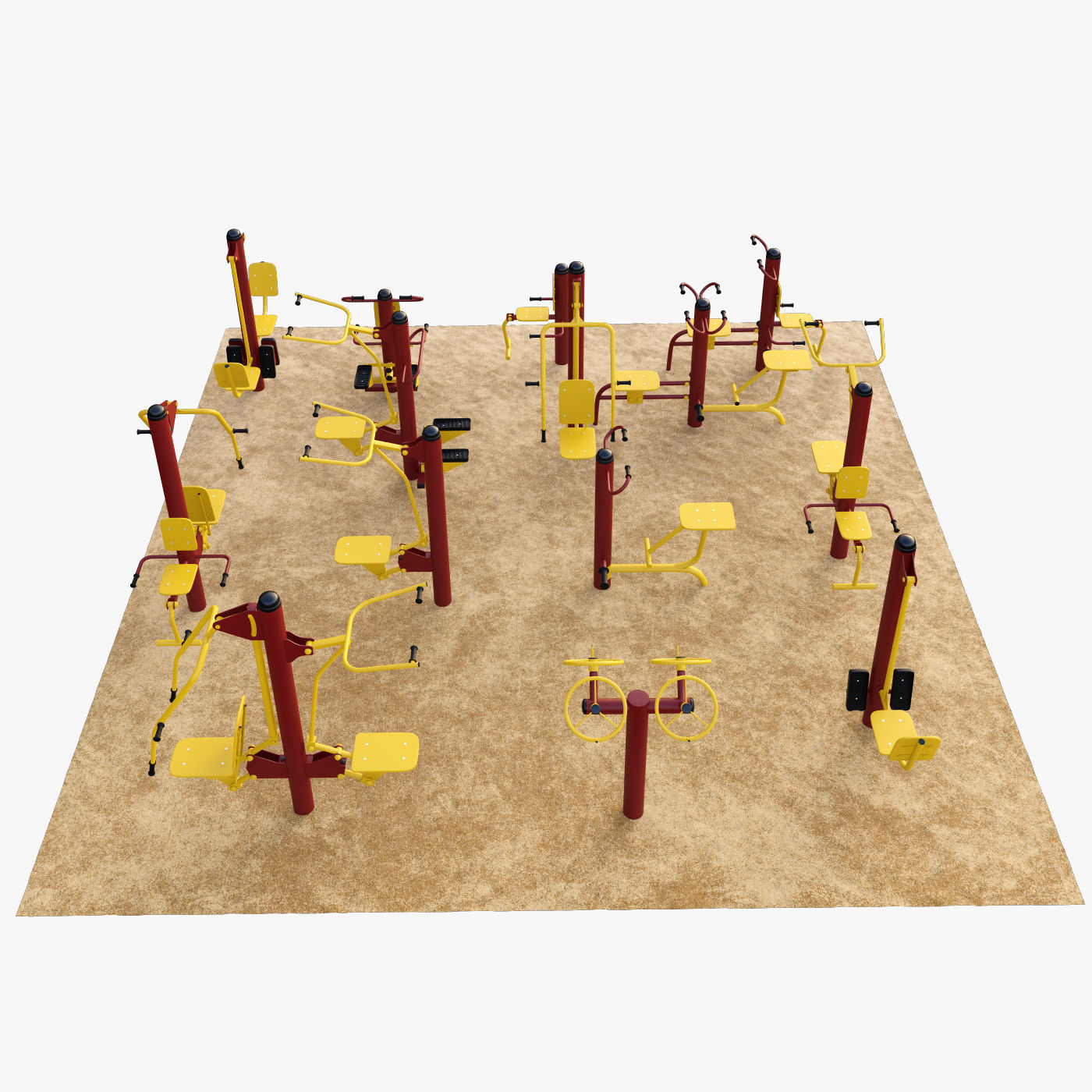 Outdoor Gym Set 002 3D model_2