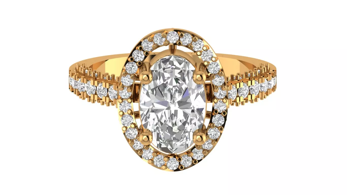 Oval Engagement Ring 3D print model