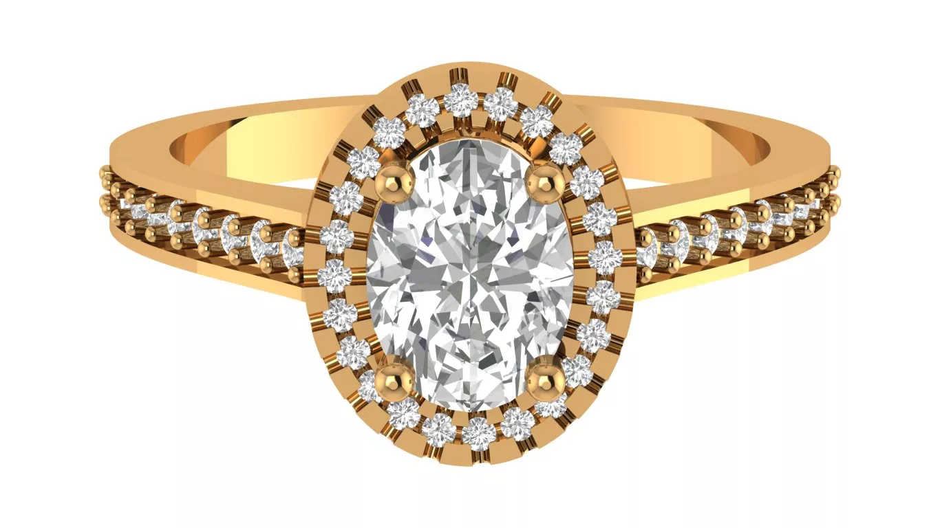 Oval Engagement Ring 3D print model