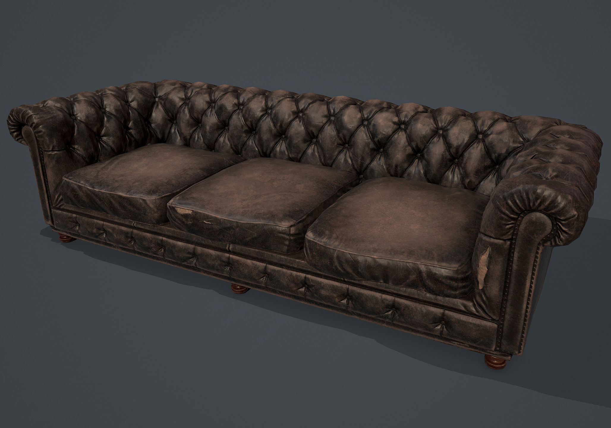 Old sofa Low-poly 3D model_6