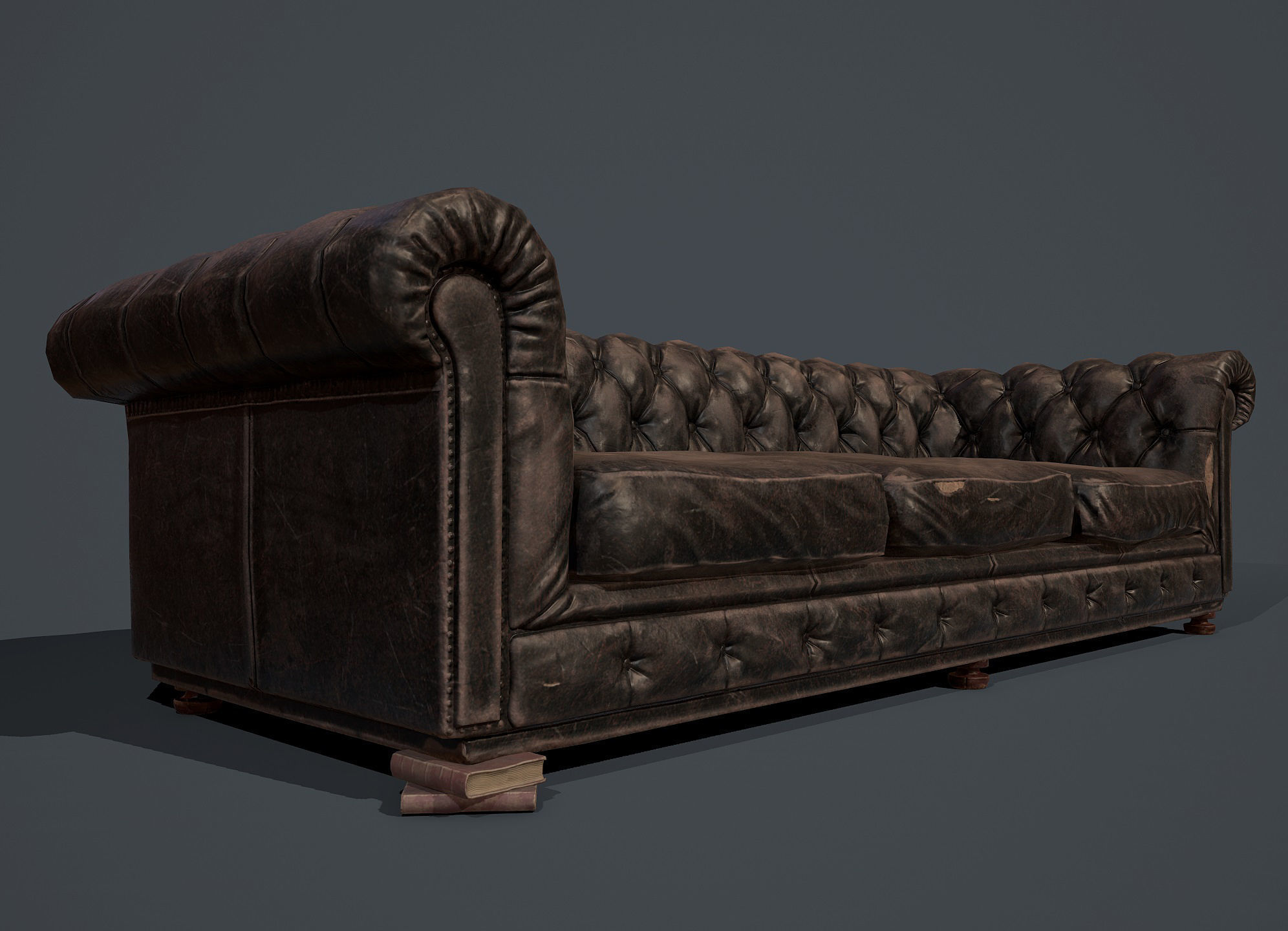 Old sofa Low-poly 3D model_8