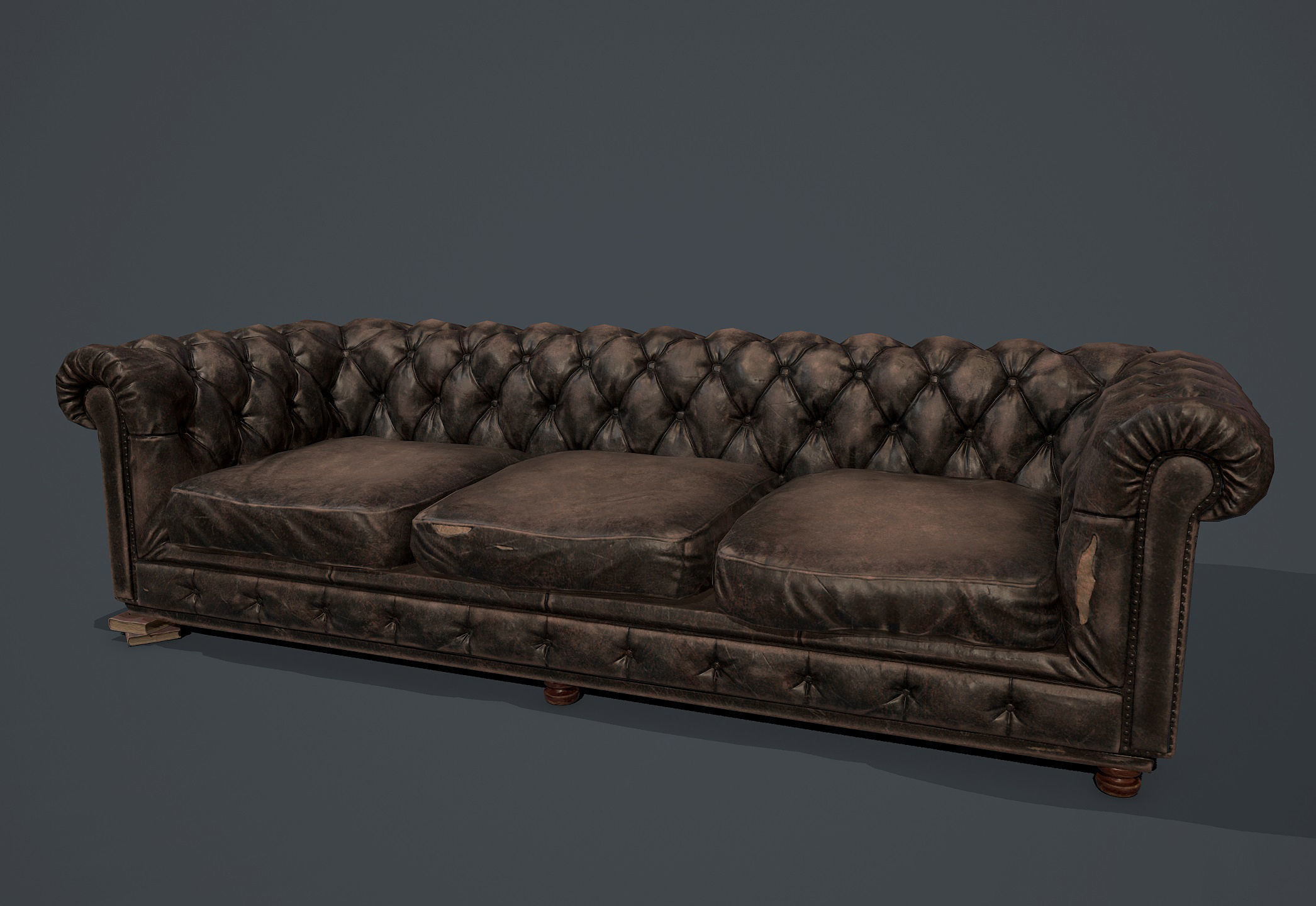 Old sofa Low-poly 3D model_7