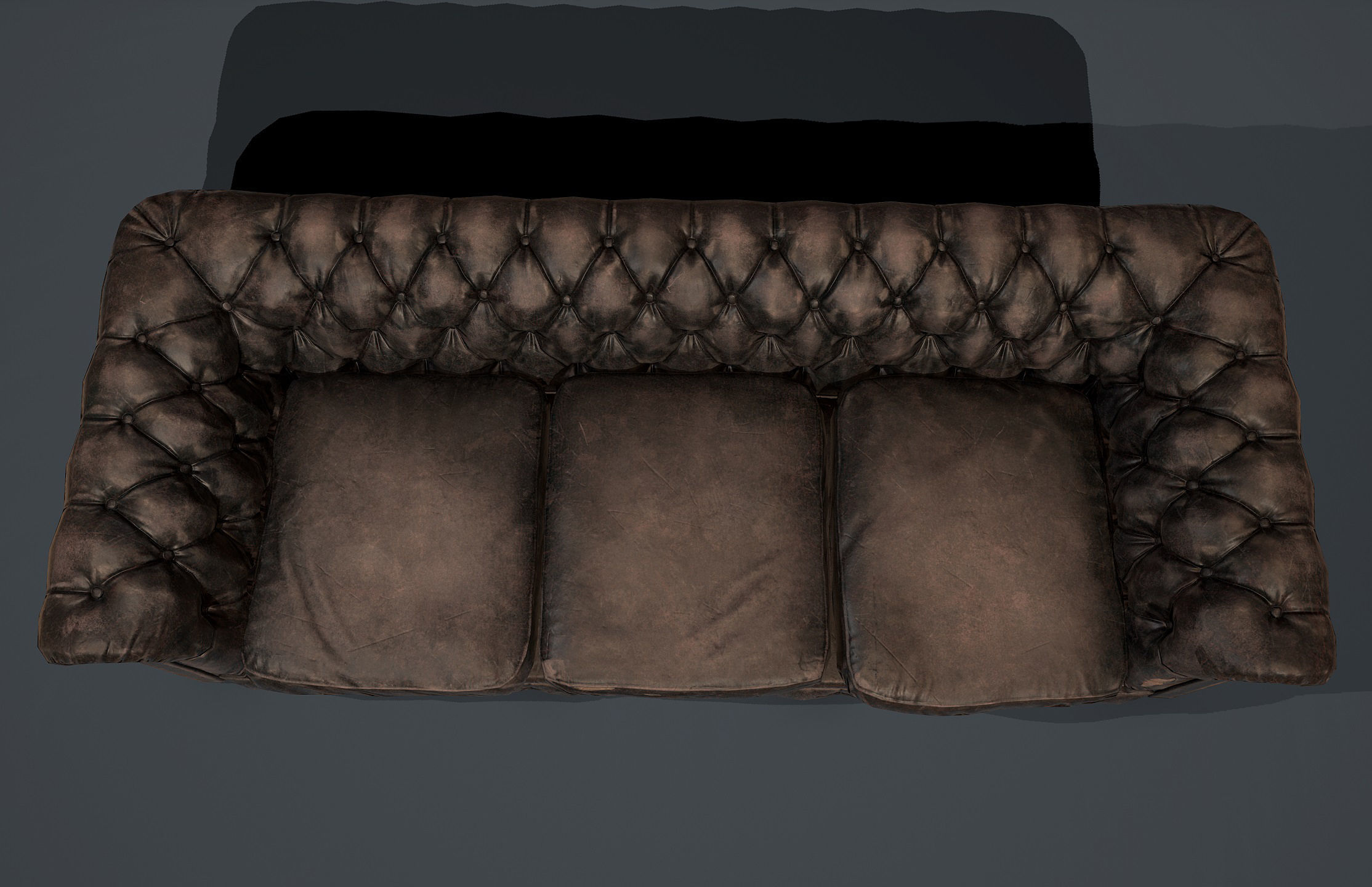 Old sofa Low-poly 3D model_4