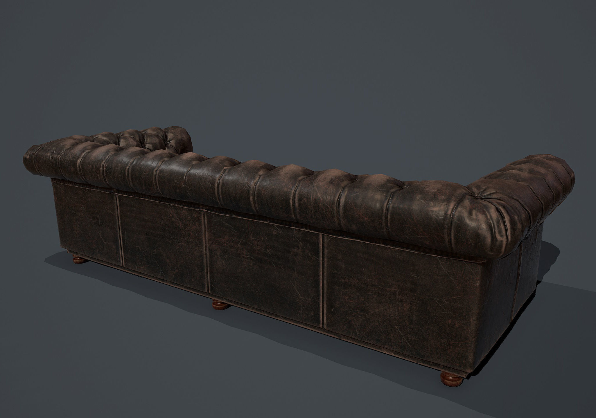 Old sofa Low-poly 3D model_3