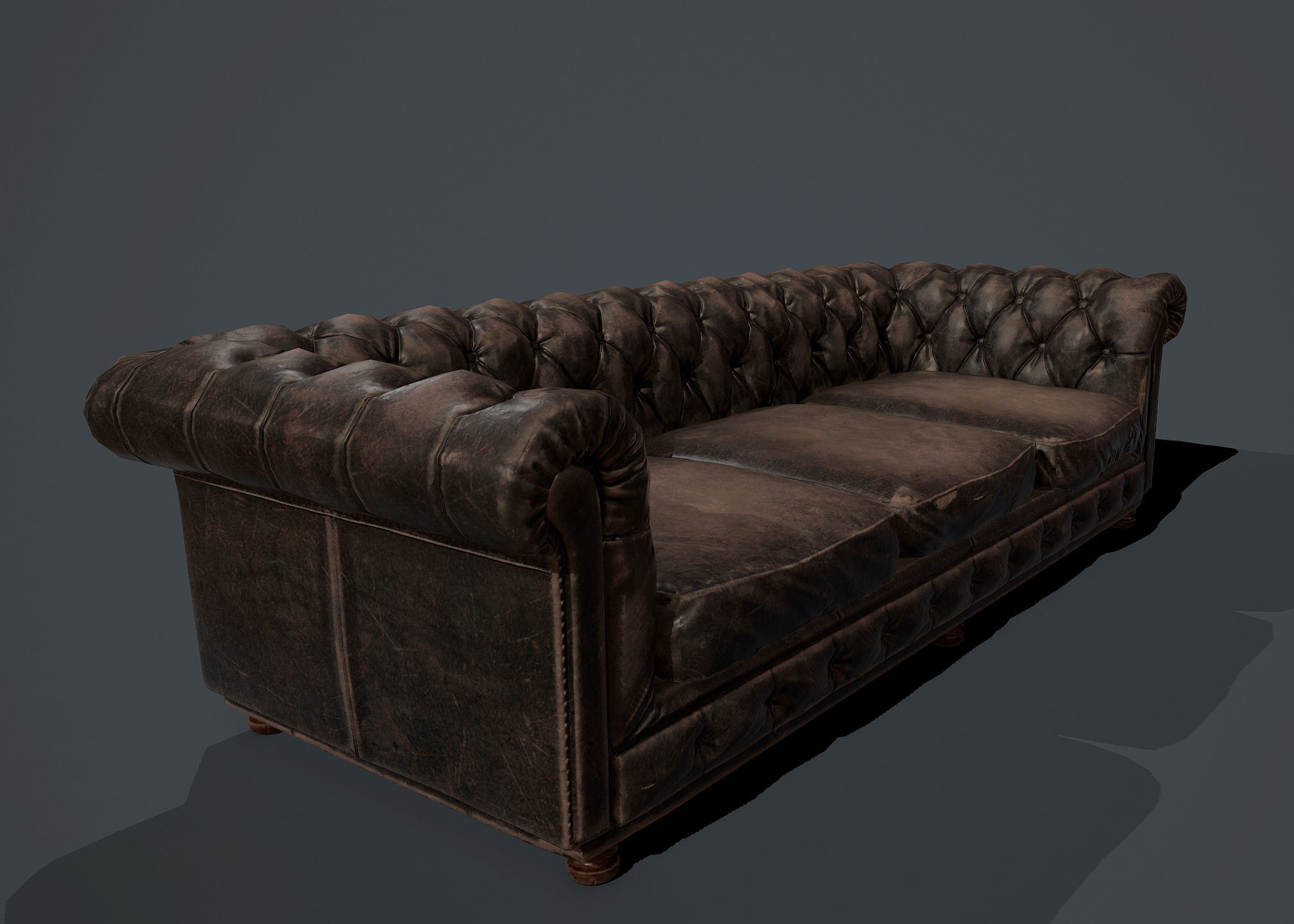 Old sofa Low-poly 3D model_5