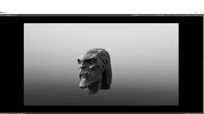 White Walker male model-Head Low-poly 3D model