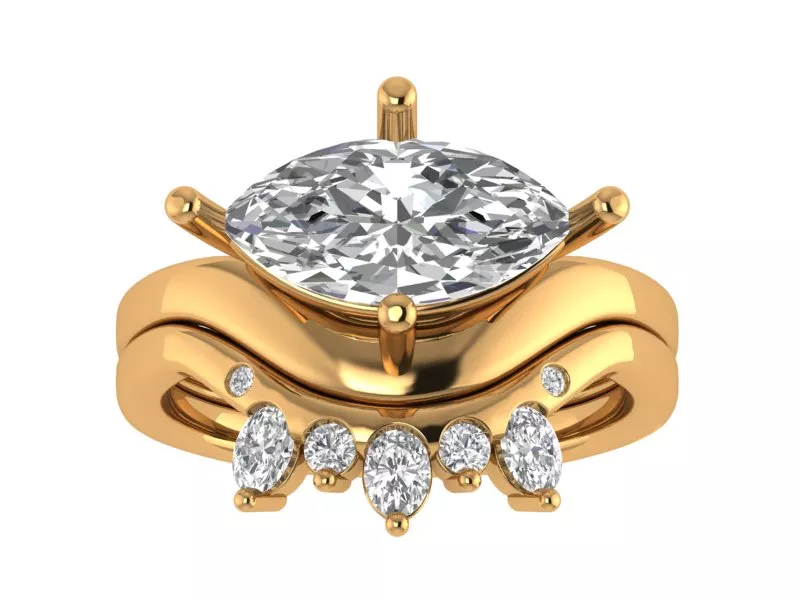MArquise Solitaire Engagement Ring 3D print model