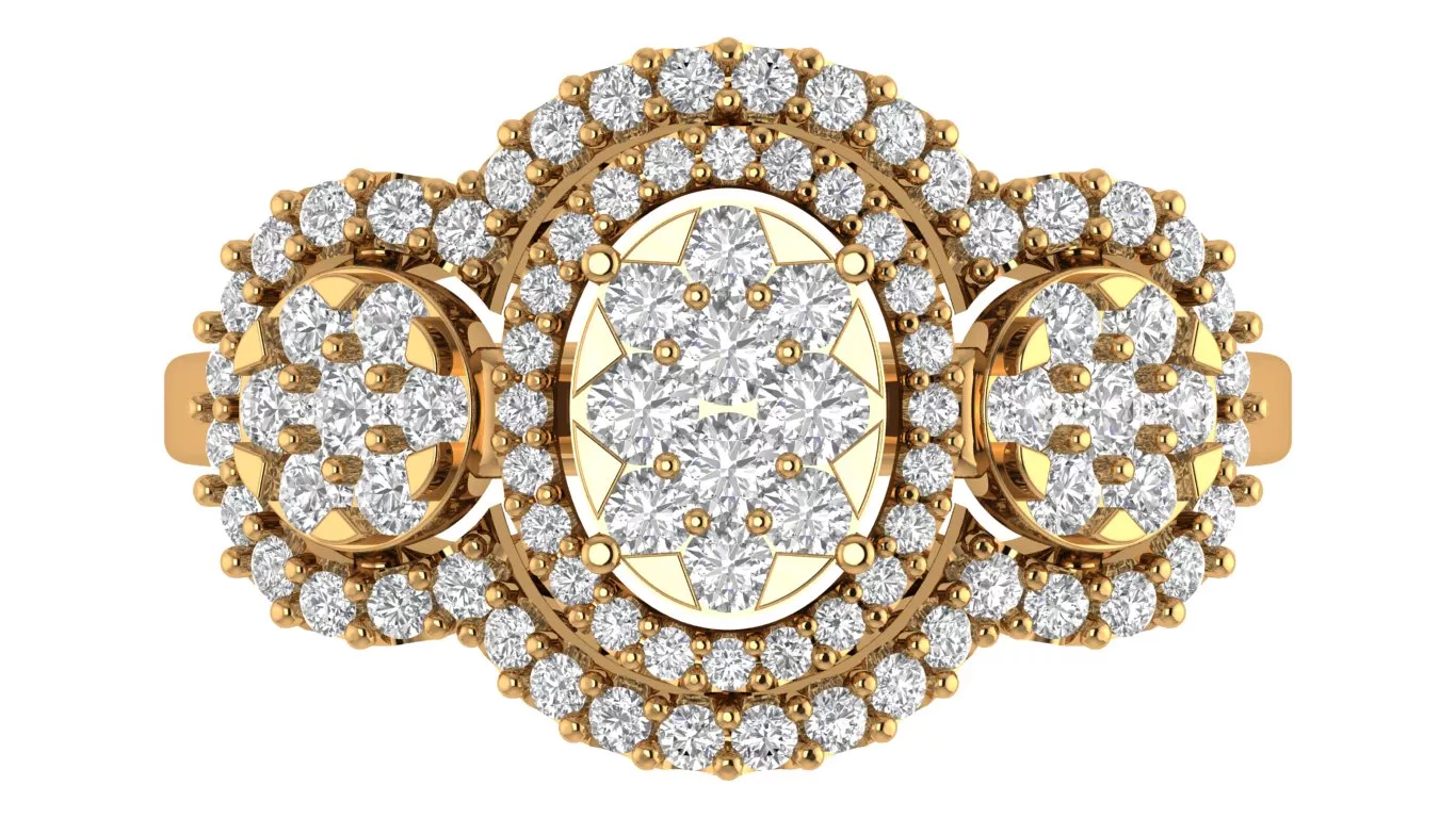 Round Engagement Vintage Ring 3D print model