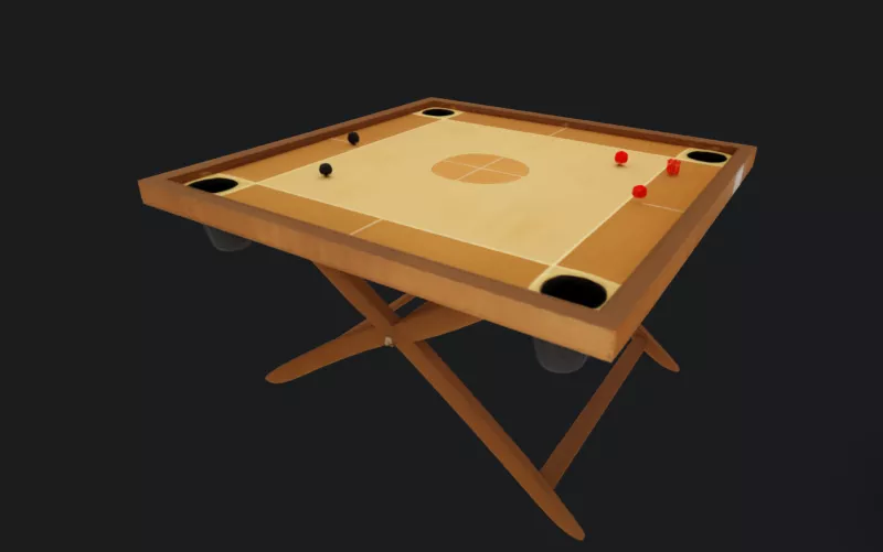 Carrom Board Table Game 3D Model 3D model