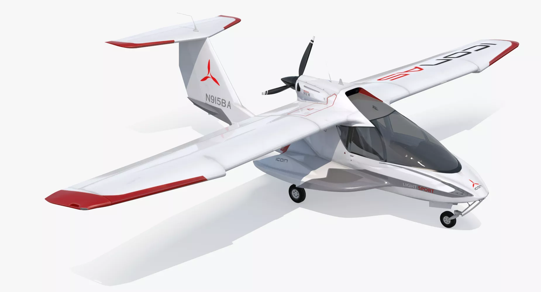 Amphibious Light Sport Aircraft Icon A5 Rigged 3D model
