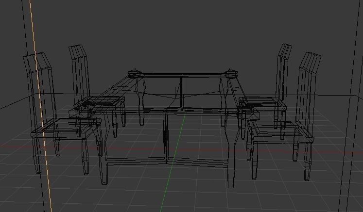 Dinner Room Set Game Ready Low-poly 3D model_3