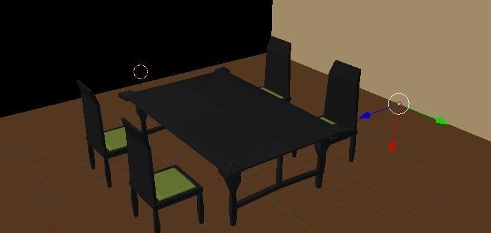 Dinner Room Set Game Ready Low-poly 3D model_1
