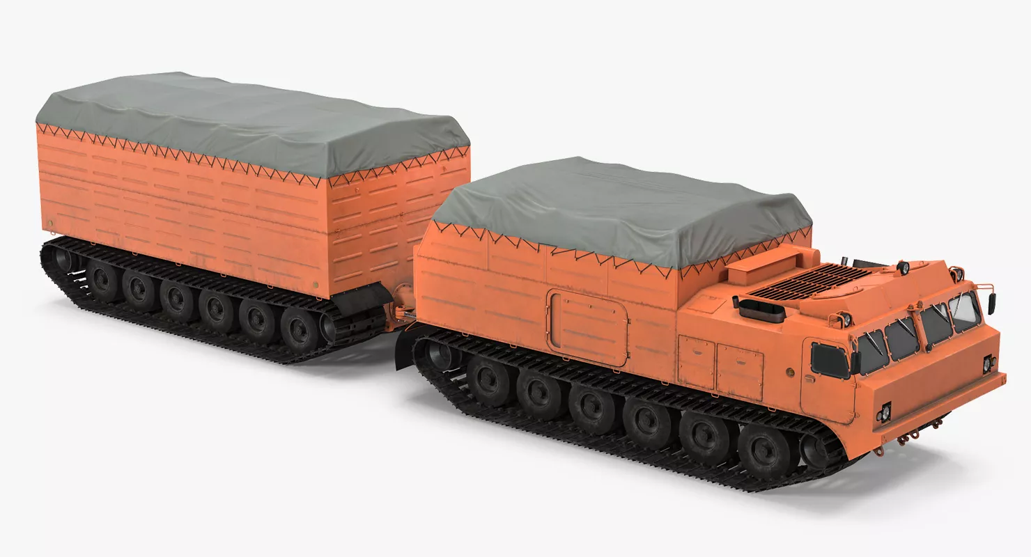 Multi Purpose Articulated Tracked Vehicle Vityaz DT 30 Rigged 3D model