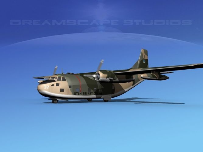 Fairchild C-123B Air National Guard 3D model