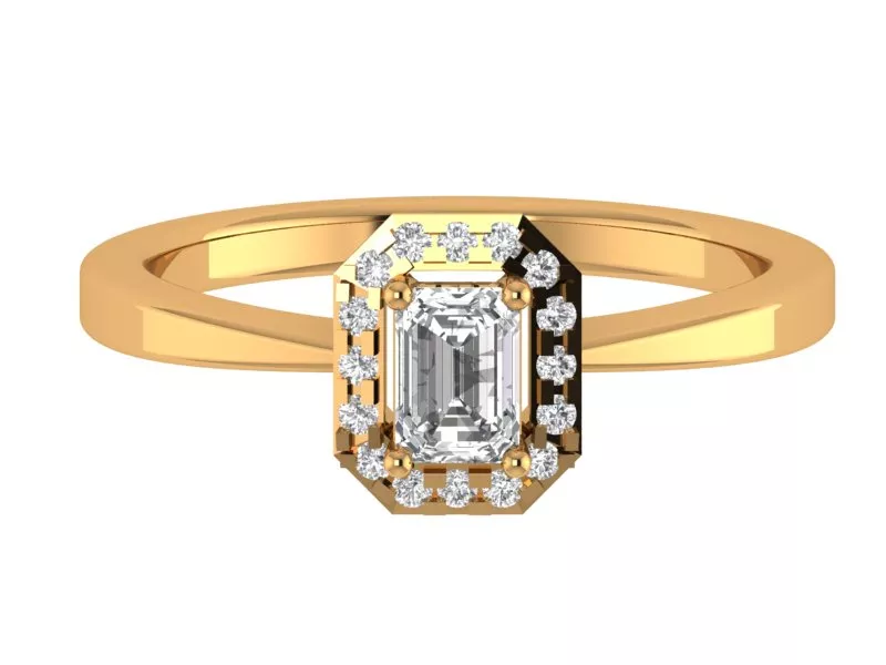 Emerald Engagement Ring 3D print model