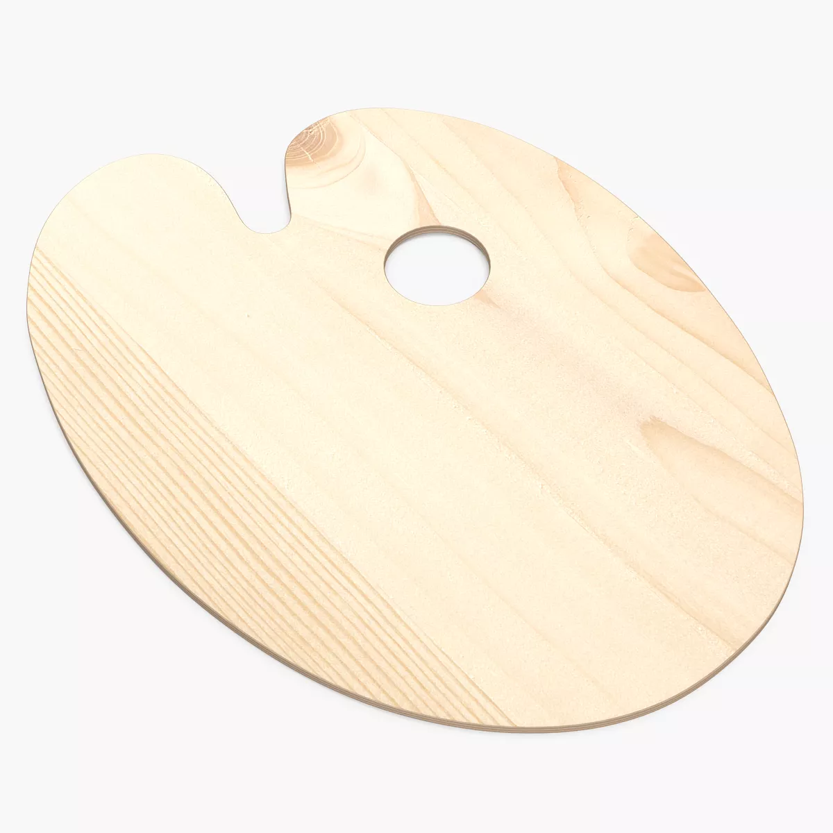 Wooden Paint Palette 3D model
